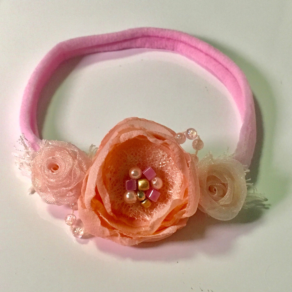 Chiffon Floral Nylon Headband Newborn